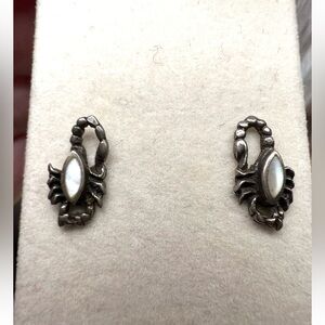 Vintage Stud Sterling Silver Scorpion Earrings